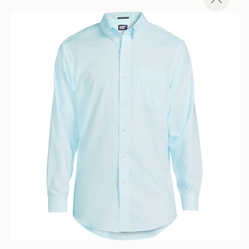 Men’s Lands End no iron pinpoint Oxford, long sleeve dress shirt 16-37 Tall